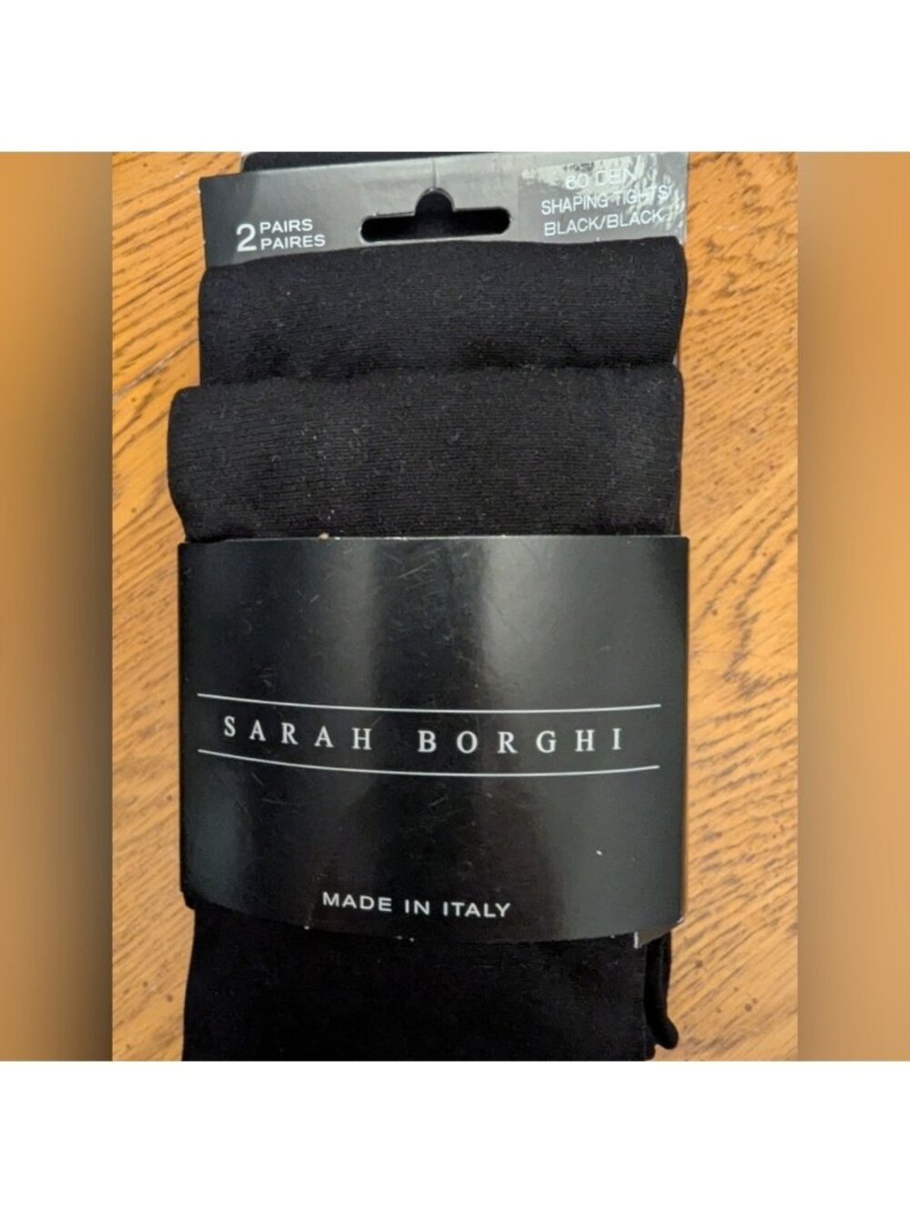 New Sarah Borghi Black Shaping Tights  M/L Made In Italy 5’8”- 6' 150-175# 2 pk